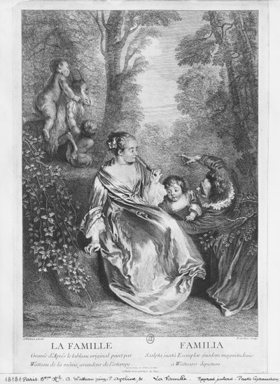 The Family, Engraved by Pierre Aveline by Jean Antoine Watteau